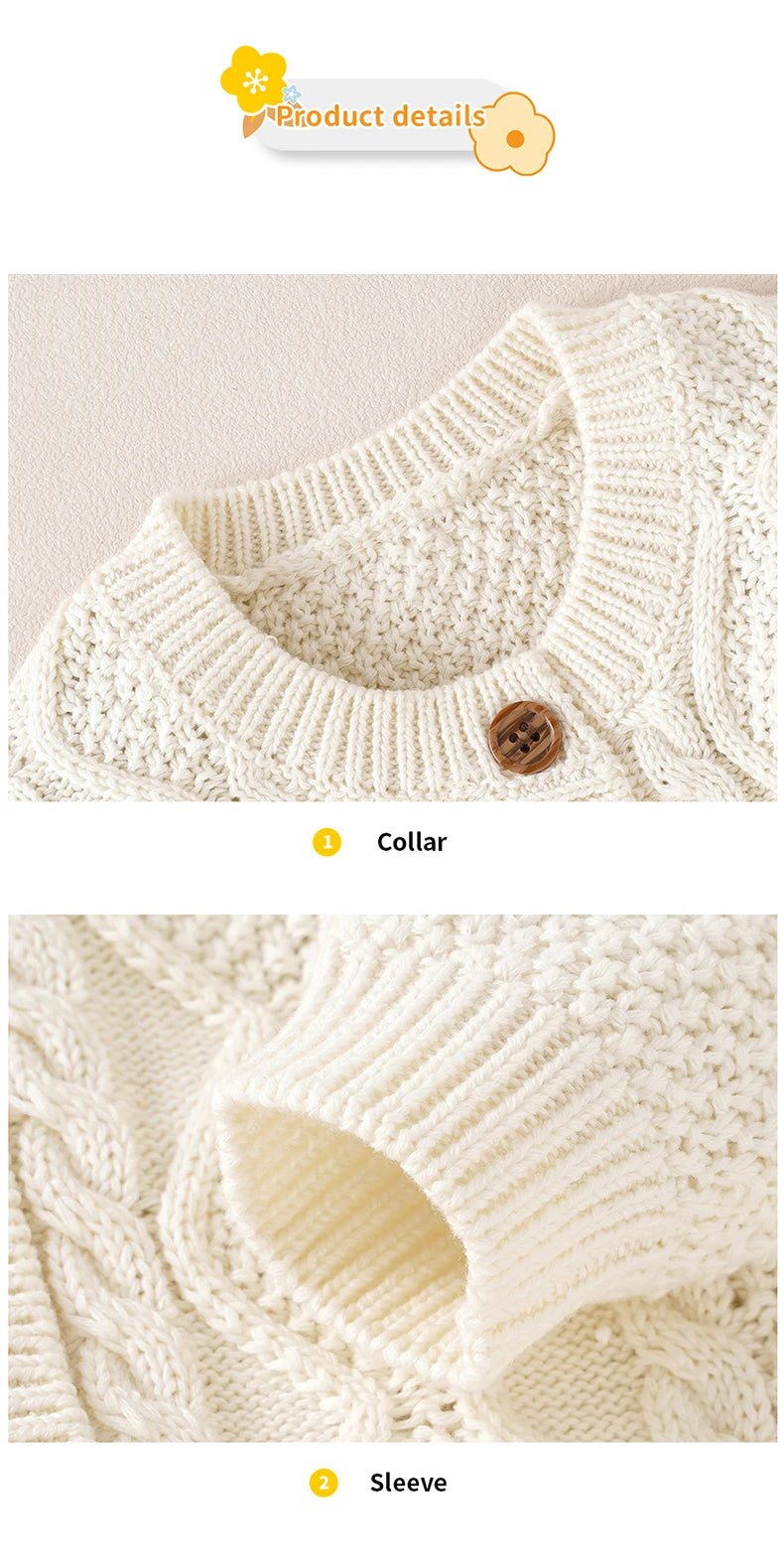 Ensemble Tricot Bébé 2 Pièces — Cardigan Coton Manches Longues & Pantalon, Unisexe 0-18 Mois
