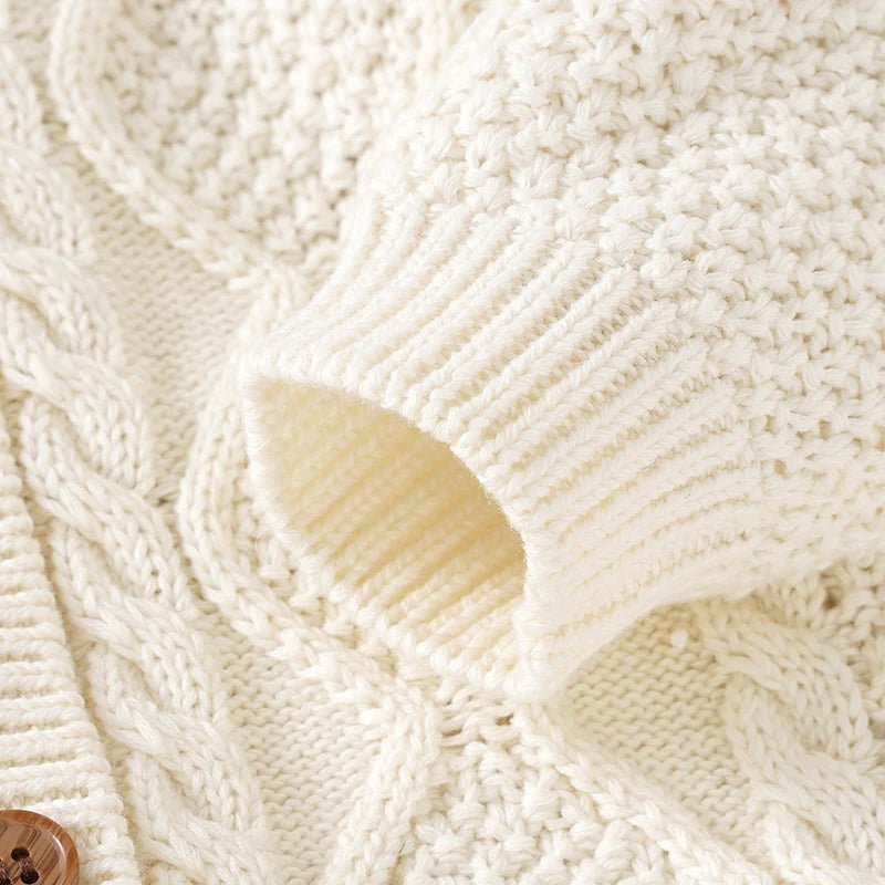 Ensemble Tricot Bébé 2 Pièces — Cardigan Coton Manches Longues & Pantalon, Unisexe 0-18 Mois
