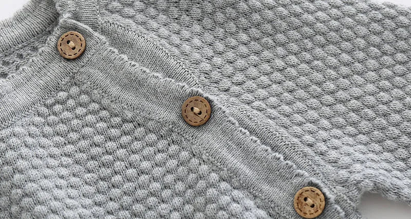 Ensemble Tricot Bébé Pyjama 2 Pièces — Pull Coton Boutonné & Pantalon, Unisexe 0-3M à 2-3 Ans