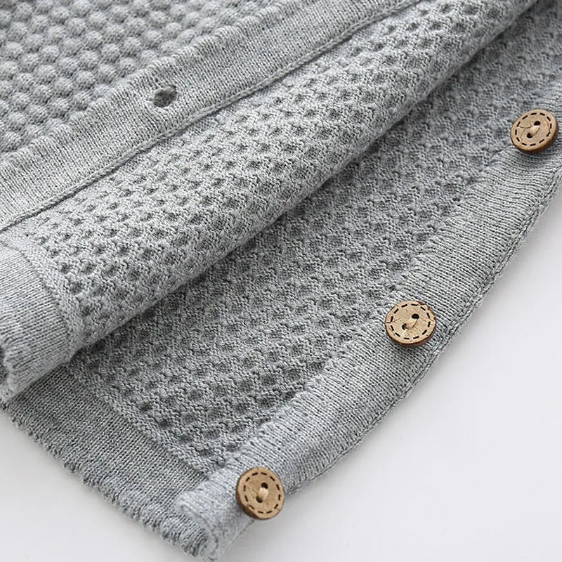 Ensemble Tricot Bébé Pyjama 2 Pièces — Pull Coton Boutonné & Pantalon, Unisexe 0-3M à 2-3 Ans