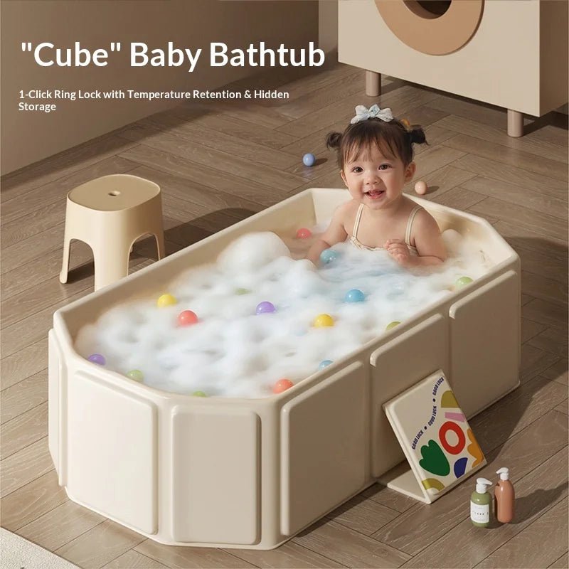 Grande Baignoire Bébé Pliable Tout-en-Un – Position Assise & Allongée, Garde au Chaud | 0-5 Ans