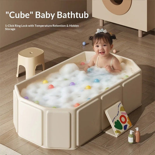 Grande Baignoire Bébé Pliable Tout-en-Un – Position Assise & Allongée, Garde au Chaud | 0-5 Ans