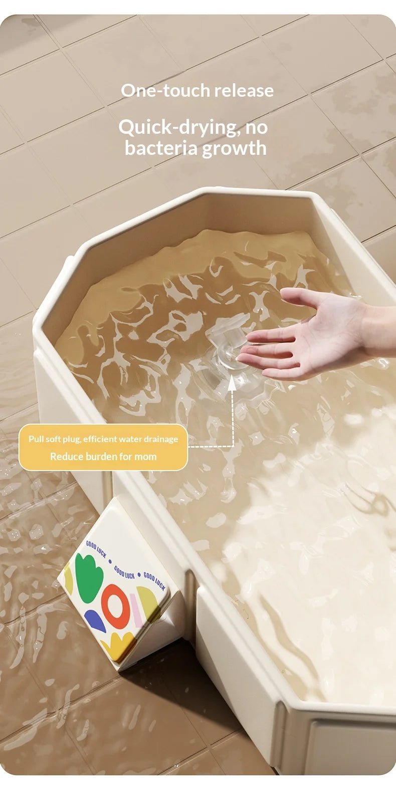Grande Baignoire Bébé Pliable Tout-en-Un – Position Assise & Allongée, Garde au Chaud | 0-5 Ans