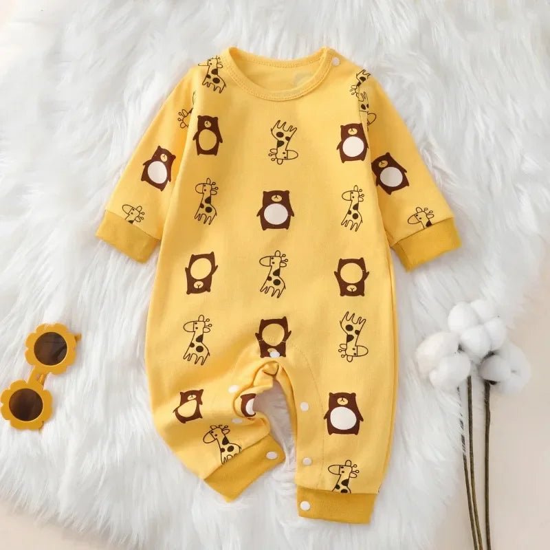 Grenouillère Bébé 100% Coton Manches Longues – Body Nouveau-Né Garçon & Fille 0-18 Mois Printemps Automne
