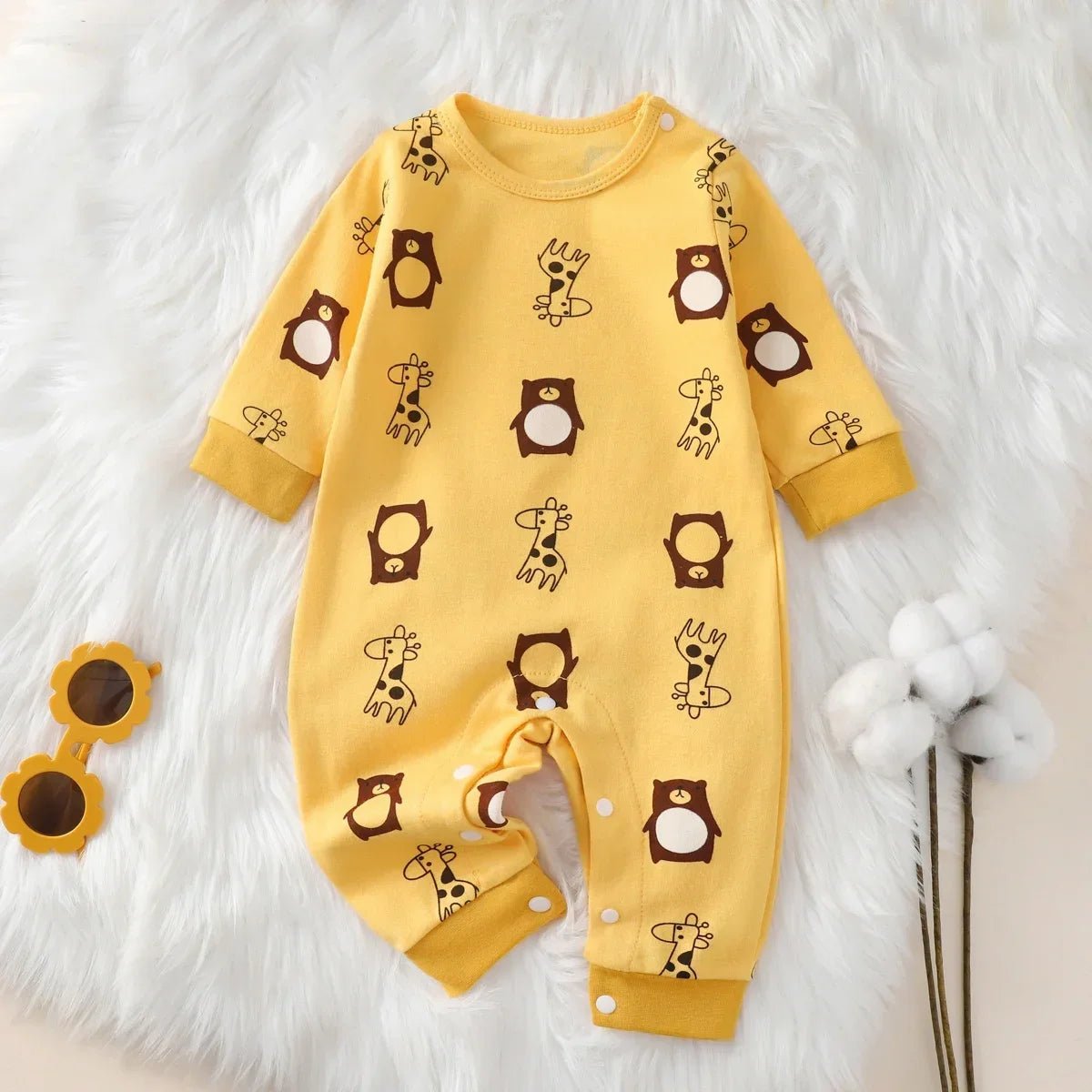 Grenouillère Bébé 100% Coton Manches Longues – Body Nouveau-Né Garçon & Fille 0-18 Mois Printemps Automne