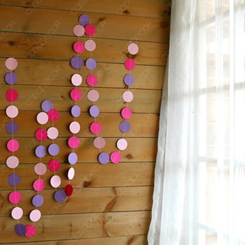 Guirlande Cercles Papier Pastel – Décoration Baby Shower, Anniversaire Enfant & Chambre Bébé