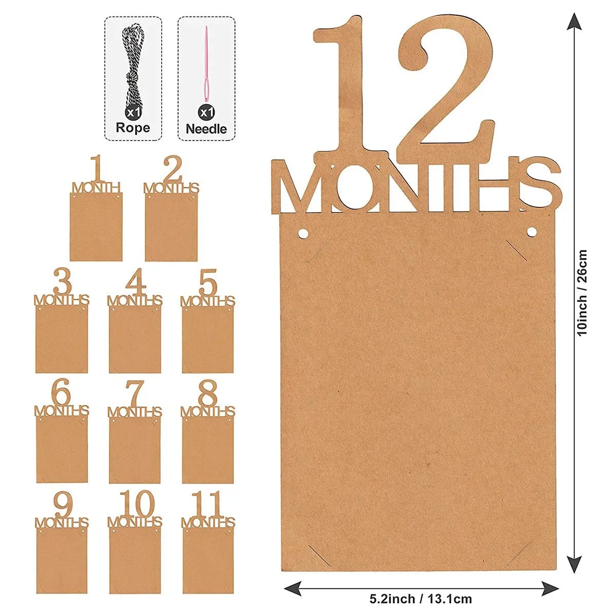Baby 12 Month Photo Garland – 1st Birthday Souvenir Banner for Boys & Girls