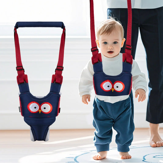 Harnais Apprentissage Marche Bébé Détachable – Aide à la Marche Sécurisée 6-24 Mois | Rose, Chouette & Chocolat