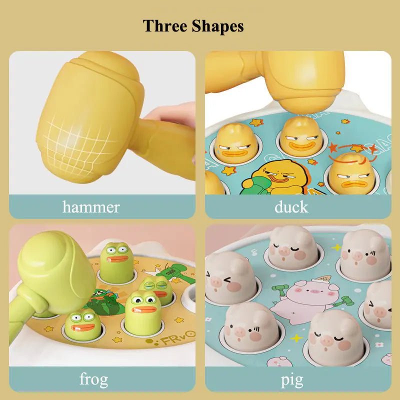 Jeu Marteau Bébé Montessori – Banc à Marteler Encastrement Canard Grenouille Cochon 12-24 Mois
