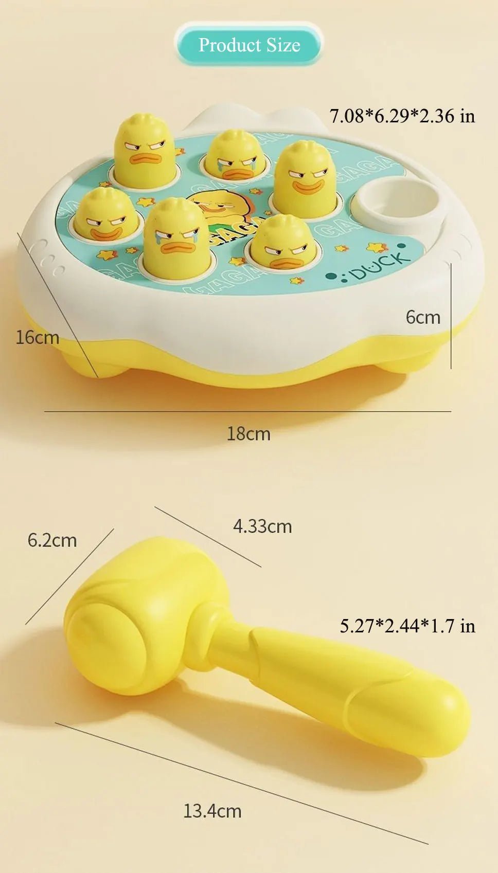 Jeu Marteau Bébé Montessori – Banc à Marteler Encastrement Canard Grenouille Cochon 12-24 Mois