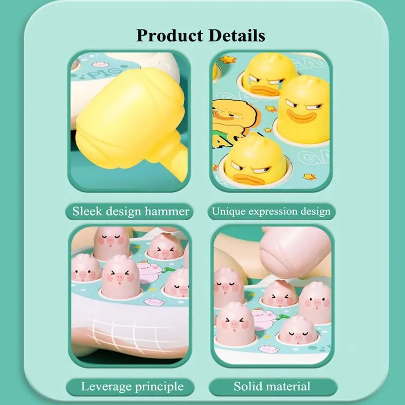 Jeu Marteau Bébé Montessori – Banc à Marteler Encastrement Canard Grenouille Cochon 12-24 Mois
