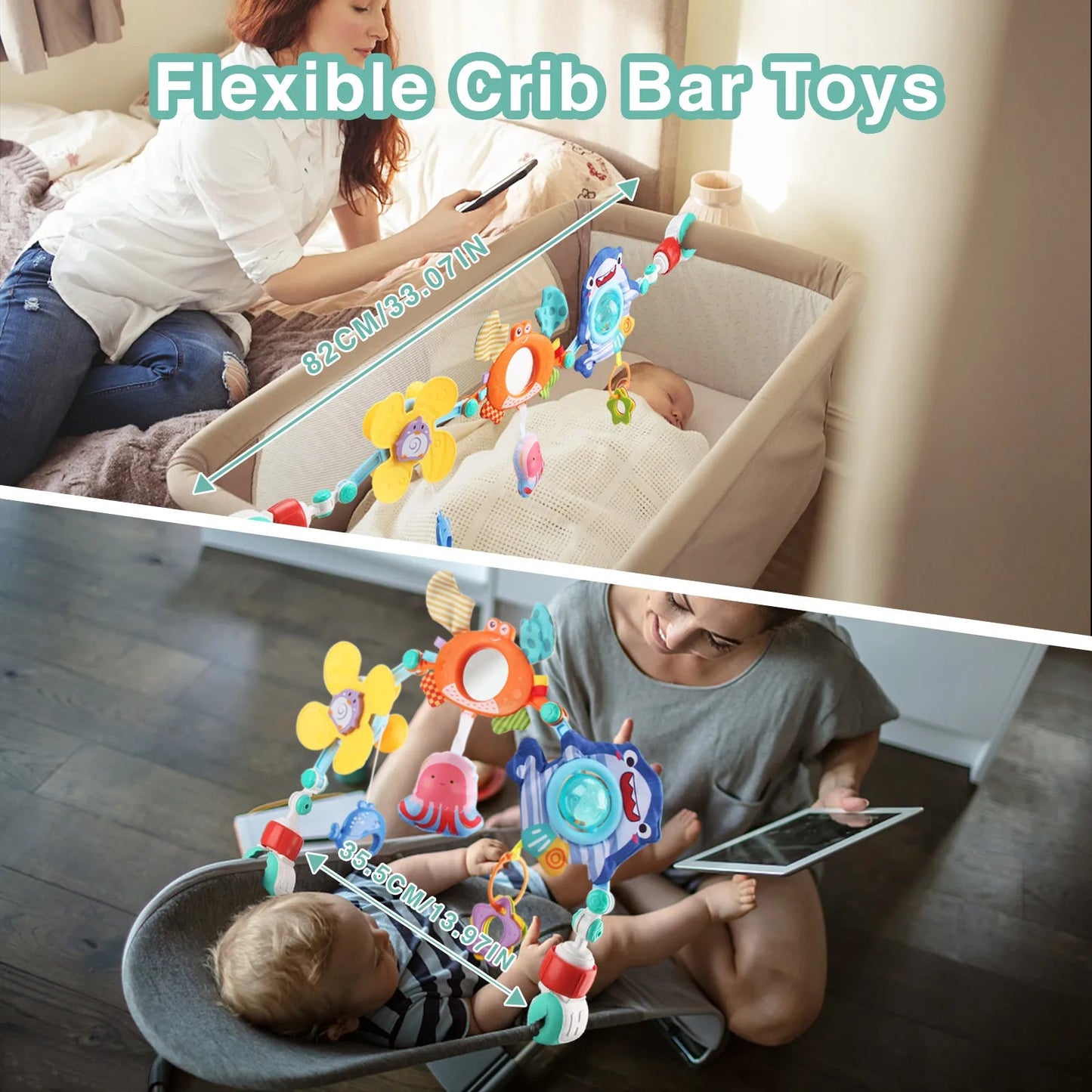 Baby Pram & Car Seat Hanging Toy – Sensory Awakening Activity Spiral