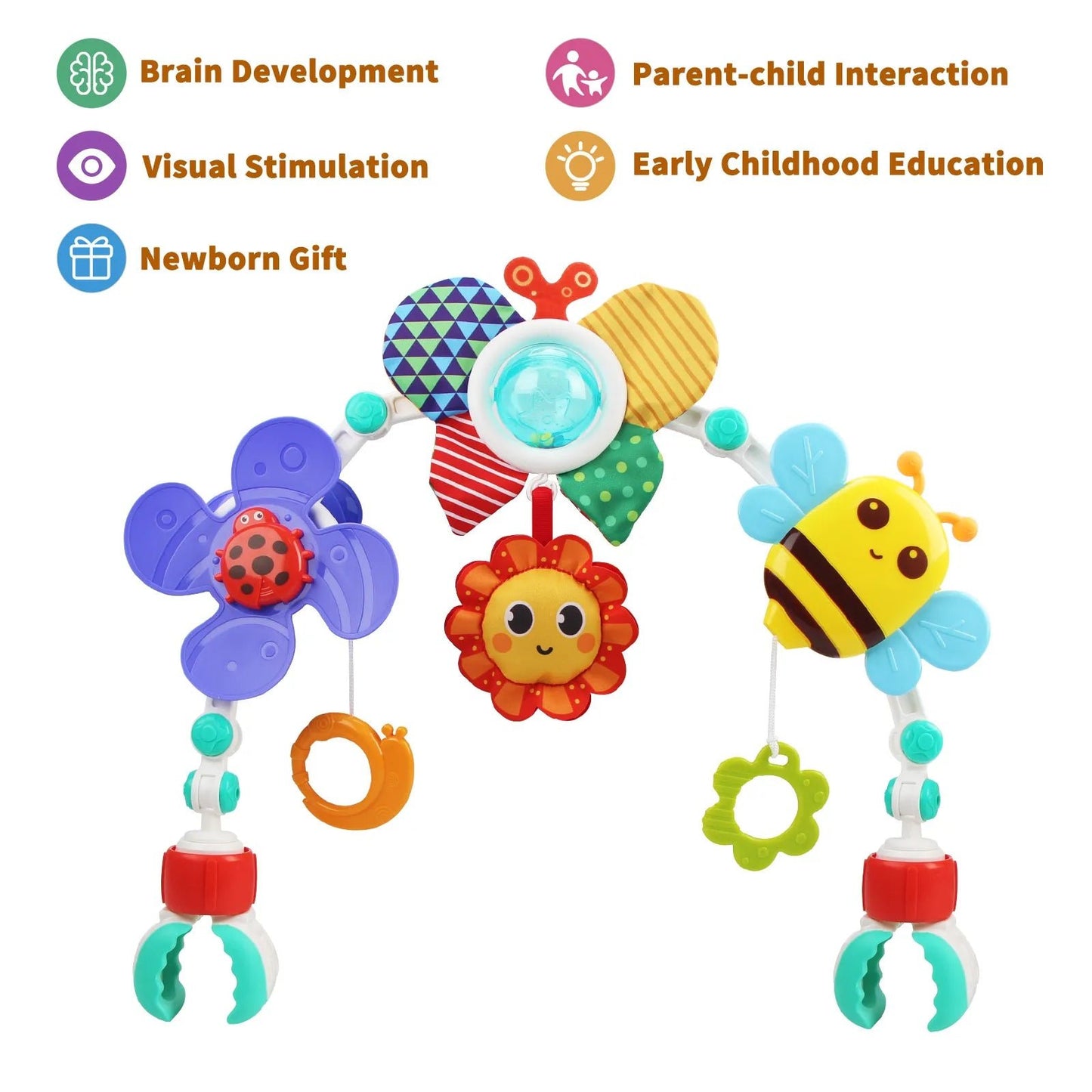 Baby Pram & Car Seat Hanging Toy – Sensory Awakening Activity Spiral