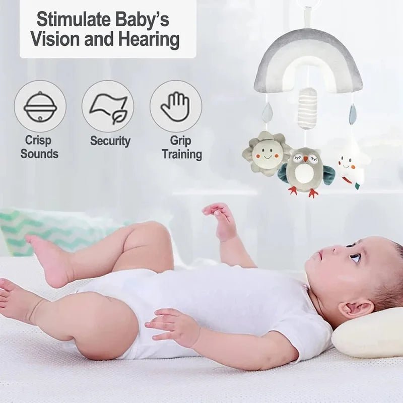 Jouet à suspendre bébé poussette — Mobile Musical Animal Hochet Sensoriel Lit & Arche | Naissance