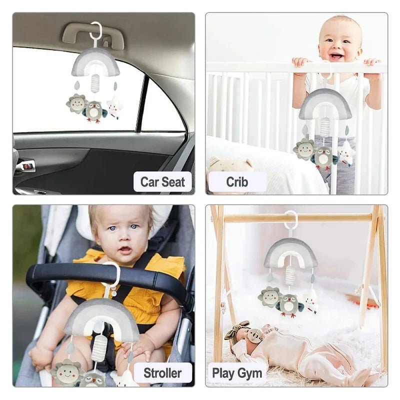 Jouet à suspendre bébé poussette — Mobile Musical Animal Hochet Sensoriel Lit & Arche | Naissance