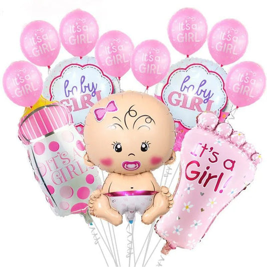 Kit 13 Ballons Gender Reveal It's a Boy It's a Girl – Décoration Baby Shower, Baptême & Anniversaire