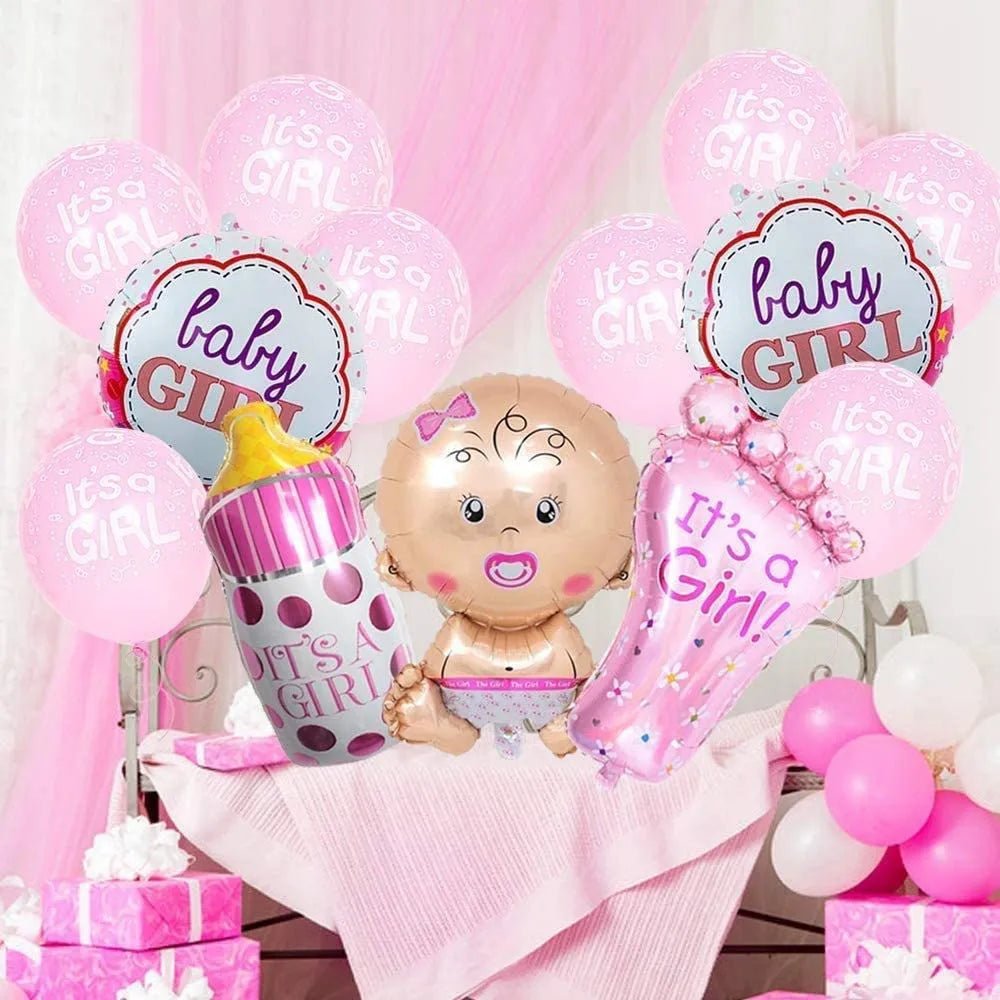 13 Balloons Gender Reveal Kit - It's a Boy It's a Girl - Baby Shower, Christening & Birthday Decoration