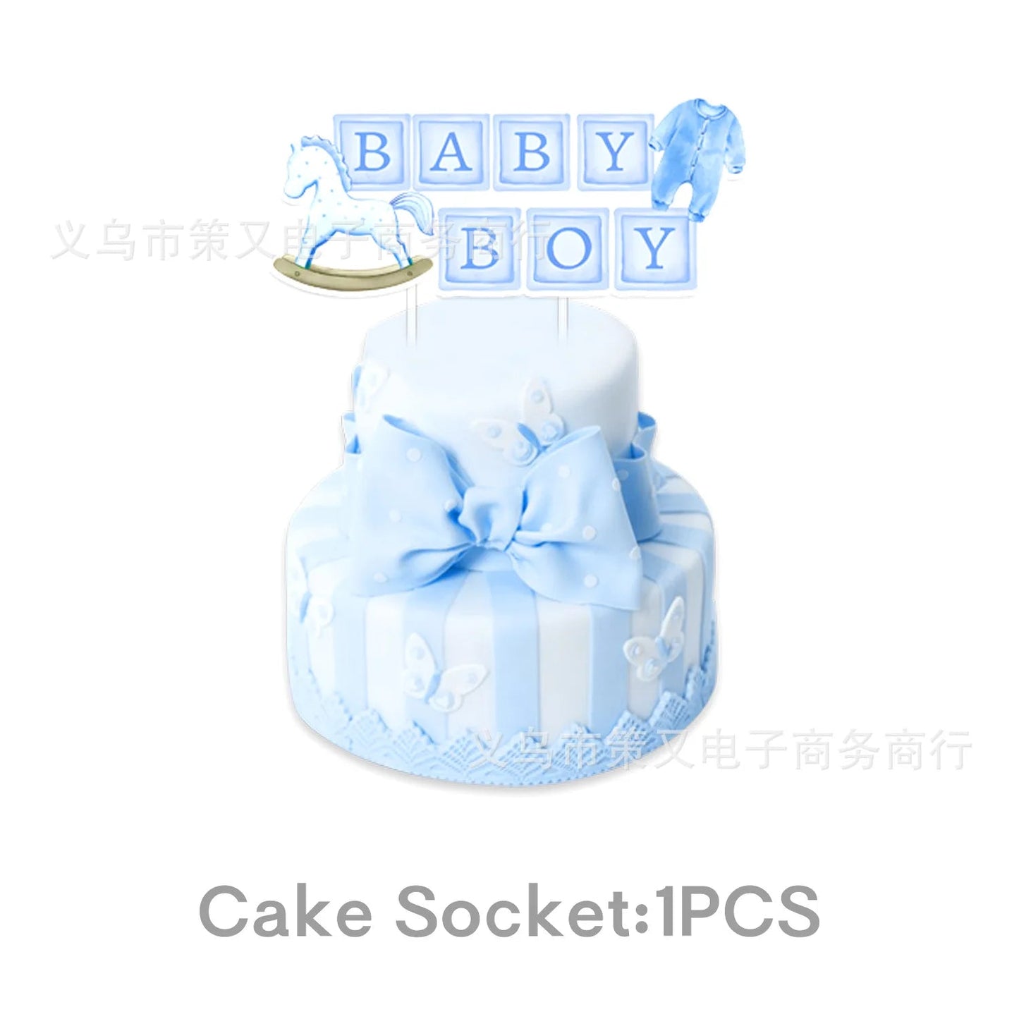 Blue Baby Shower Decoration Kit for Boys – Banner, Balloons, Garland & Cake Topper