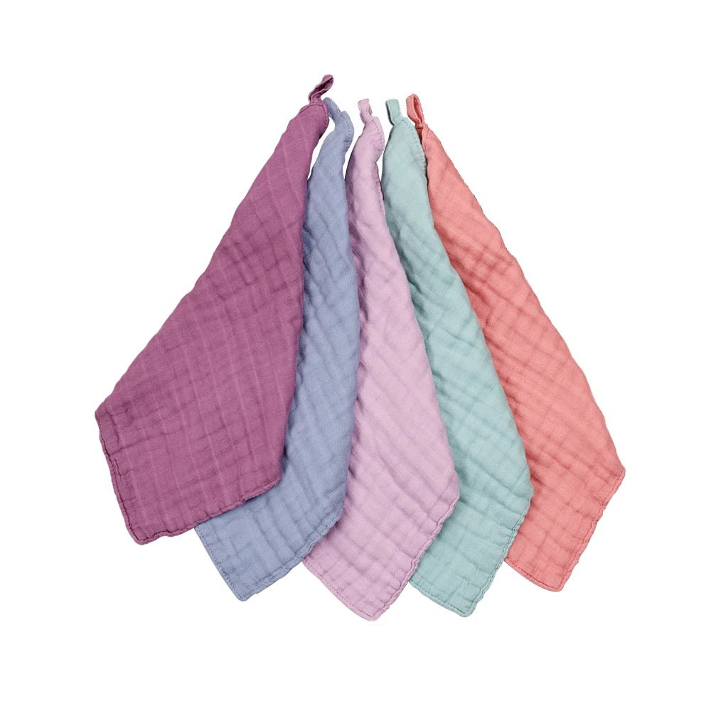Lange bébé bambou — Lot 5 Mousseline Coton Bio Multifonction | Bavoir Couverture Lange Nouveau-né