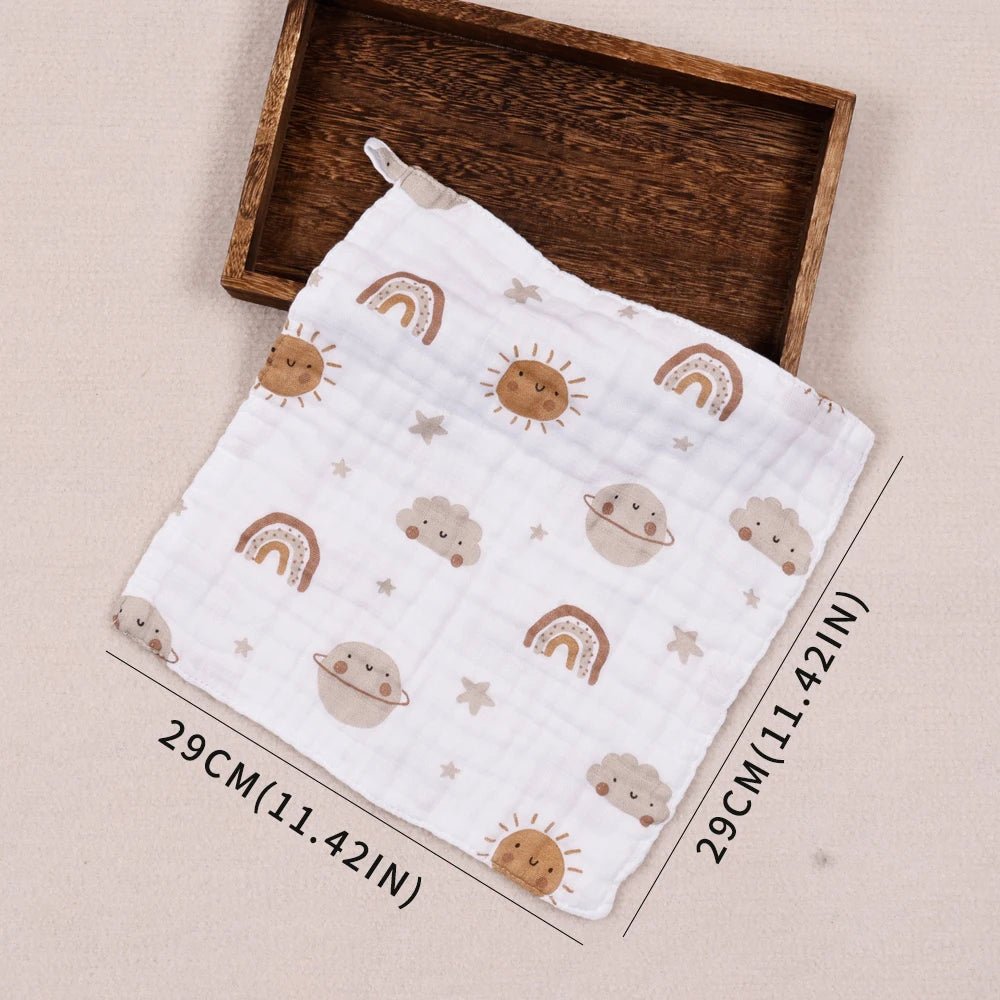 Lange bébé bambou — Lot 5 Mousseline Coton Bio Multifonction | Bavoir Couverture Lange Nouveau-né
