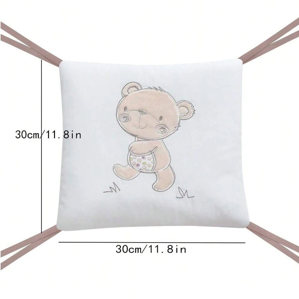 Lot 6 Coussinets Pare-Chocs Barreaux Lit Bébé 30x30cm – Protection Anti-Collision Berceau Coton