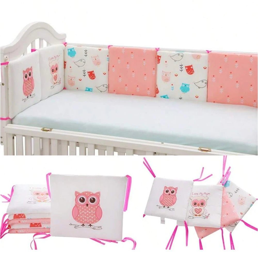 Lot 6 Coussinets Pare-Chocs Barreaux Lit Bébé 30x30cm – Protection Anti-Collision Berceau Coton
