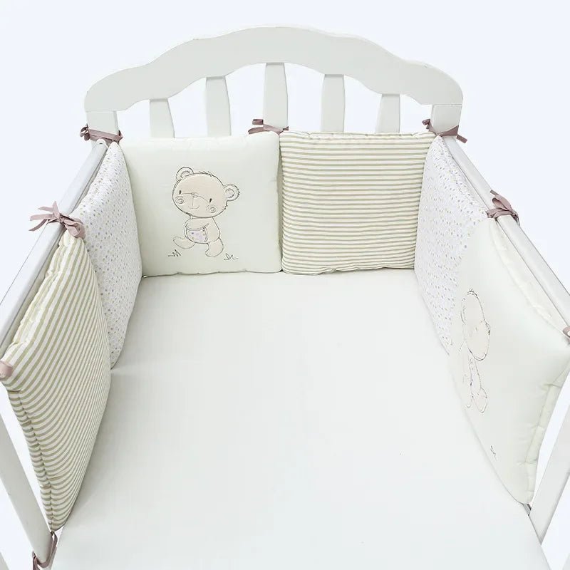Lot 6 Coussinets Pare-Chocs Barreaux Lit Bébé 30x30cm – Protection Anti-Collision Berceau Coton