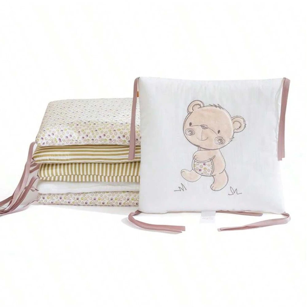 Lot 6 Coussinets Pare-Chocs Barreaux Lit Bébé 30x30cm – Protection Anti-Collision Berceau Coton