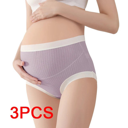 Lot de 3 Culottes Maternité Taille Haute — Coton & Élastane Respirant, Maintien Abdominal, M-XL