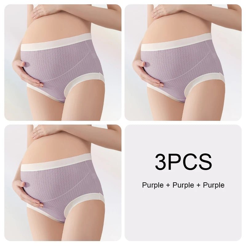 Lot de 3 Culottes Maternité Taille Haute — Coton & Élastane Respirant, Maintien Abdominal, M-XL