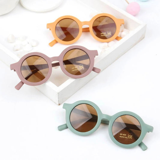 Lunettes de Soleil Bébé UV400 – Rétro Rondes & Colorées