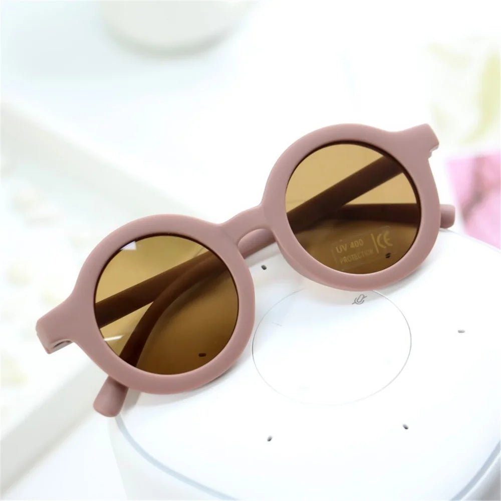 Lunettes de Soleil Bébé UV400 – Rétro Rondes & Colorées