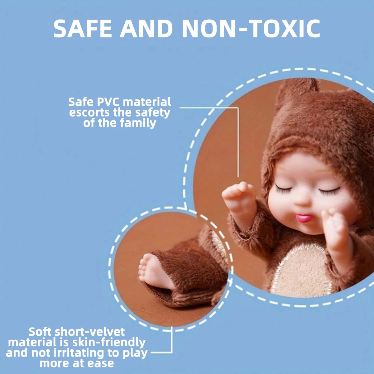 Mini Poupée Bébé Réaliste Animaux – Lot 1 ou 6 Pièces Jouet Fille Garçon Cadeau Anniversaire & Noël