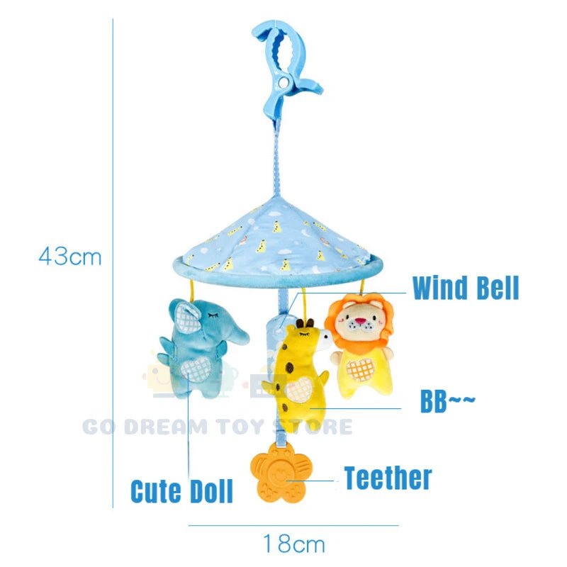 Mobile Bébé à Suspendre – Jouet Éveil Animaux en Peluche pour Poussette & Lit (0-36 mois)