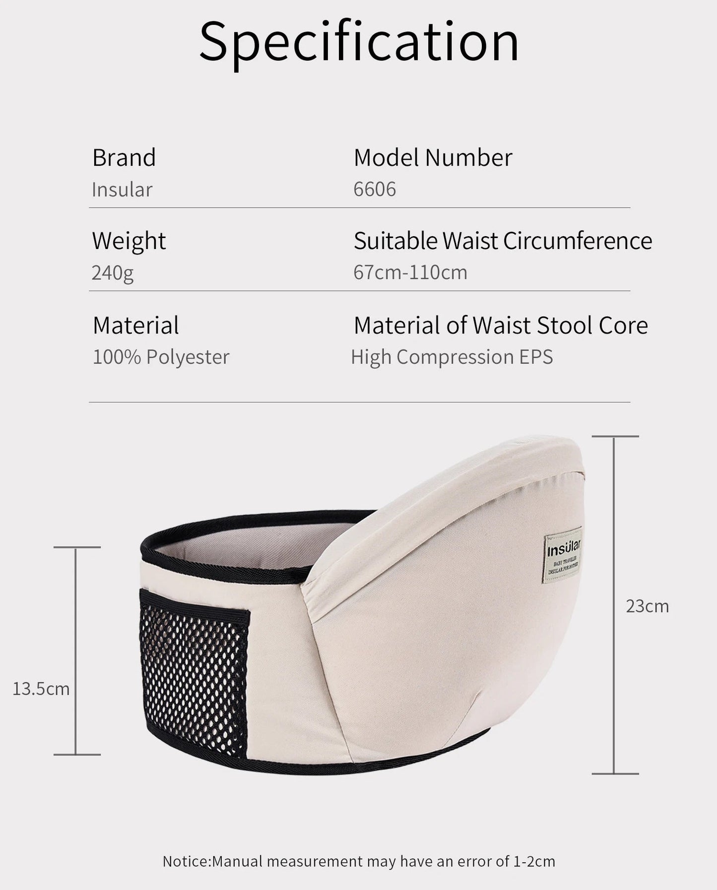Porte-Bébé avec Siège de Hanche Ajustable – Ergonomique Physiologique Léger & Confortable | 9 Couleurs