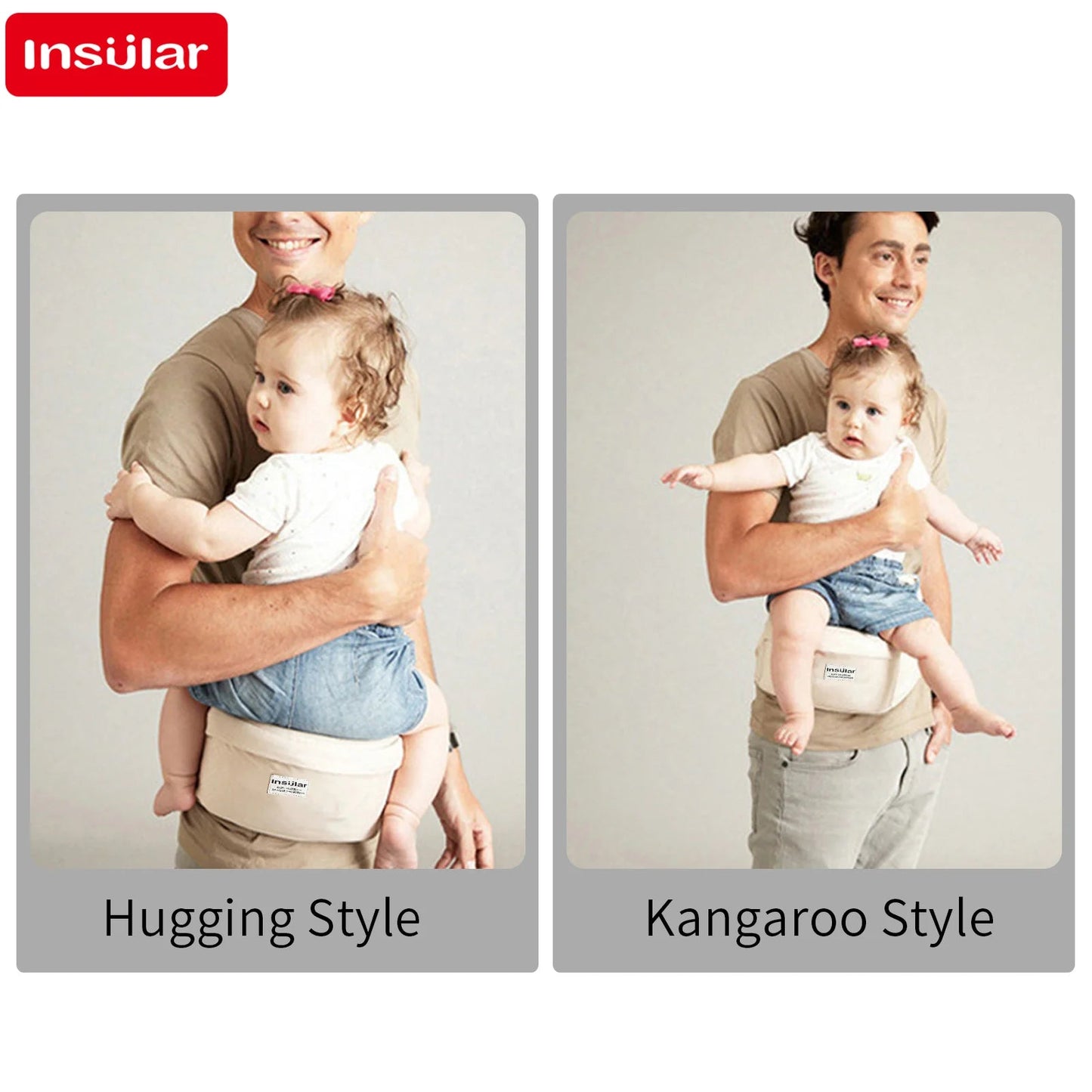 Porte-Bébé avec Siège de Hanche Ajustable – Ergonomique Physiologique Léger & Confortable | 9 Couleurs