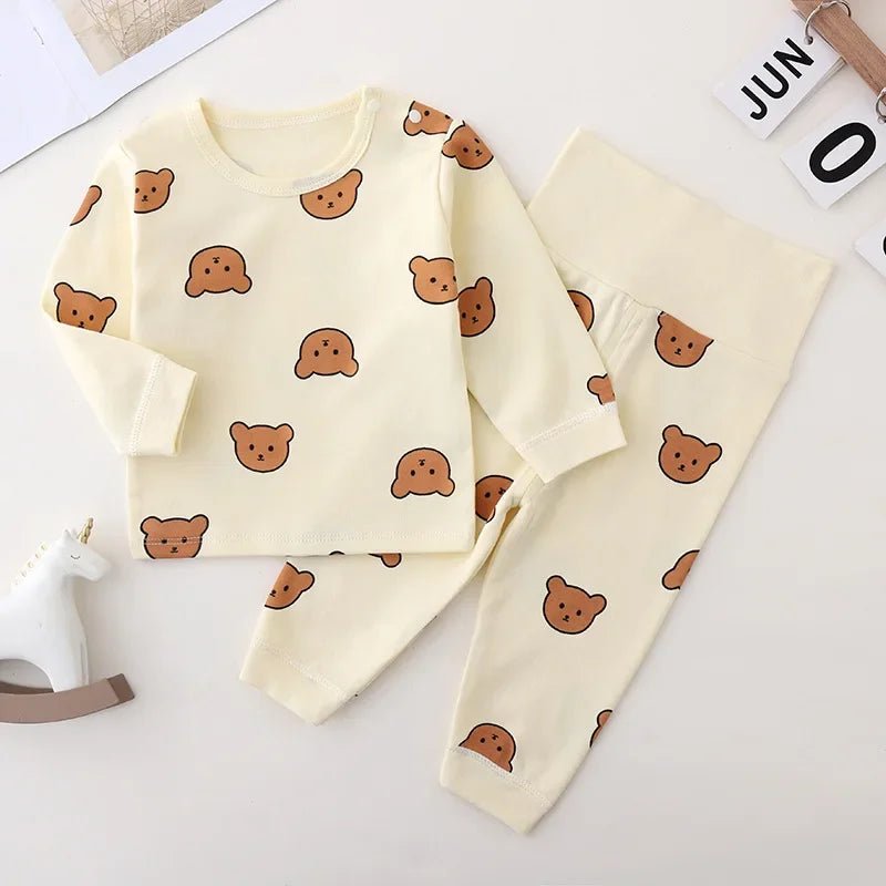 Pyjama Bébé 2 Pièces Coton — Haut Manches Longues & Pantalon, Unisexe Automne Hiver 3M-3 Ans