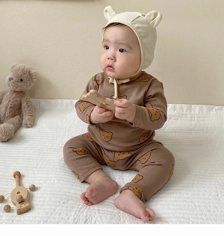 Pyjama Bébé 2 Pièces Coton — Haut Manches Longues & Pantalon, Unisexe Automne Hiver 3M-3 Ans