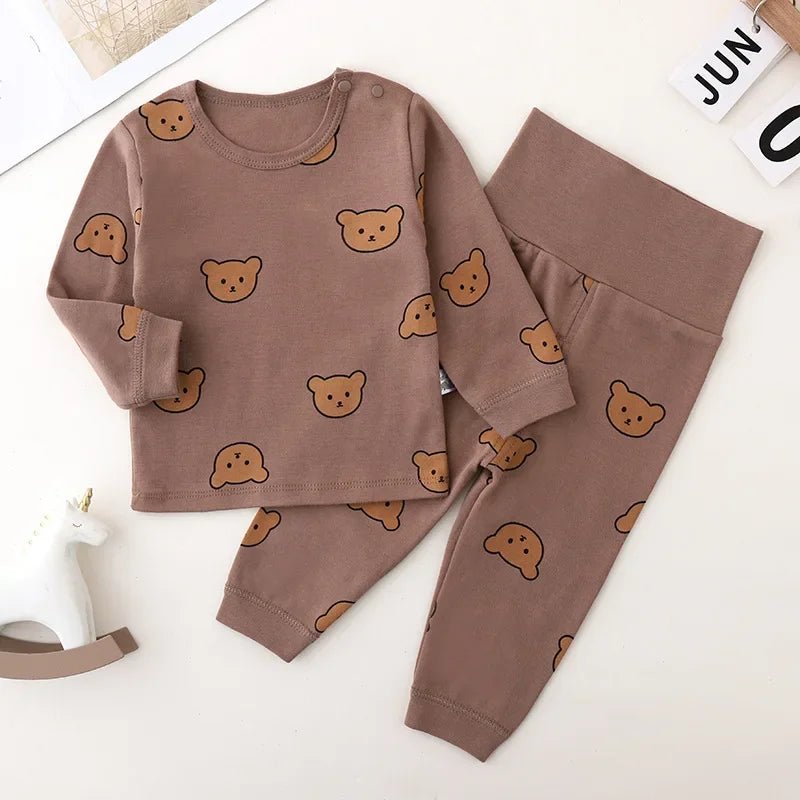 Pyjama Bébé 2 Pièces Coton — Haut Manches Longues & Pantalon, Unisexe Automne Hiver 3M-3 Ans