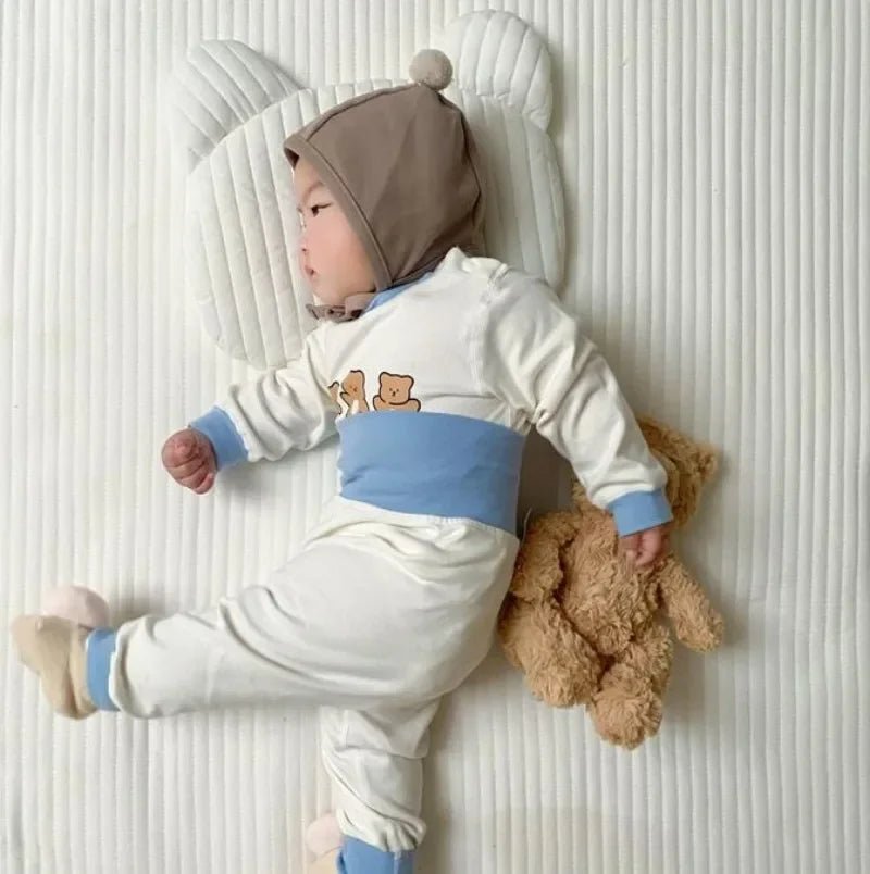 Pyjama Bébé 2 Pièces Coton — Haut Manches Longues & Pantalon, Unisexe Automne Hiver 3M-3 Ans