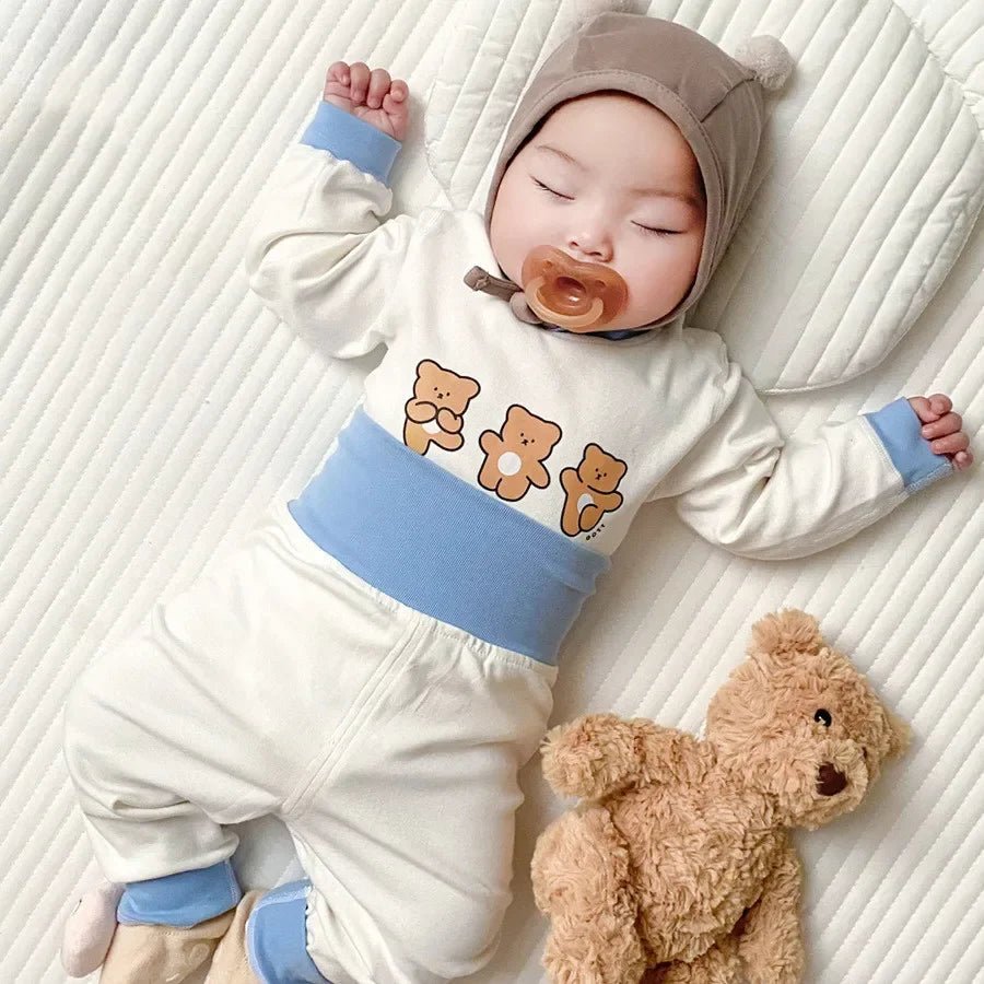 Pyjama Bébé 2 Pièces Coton — Haut Manches Longues & Pantalon, Unisexe Automne Hiver 3M-3 Ans