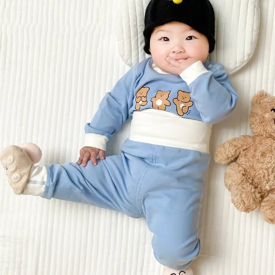 Pyjama Bébé 2 Pièces Coton — Haut Manches Longues & Pantalon, Unisexe Automne Hiver 3M-3 Ans