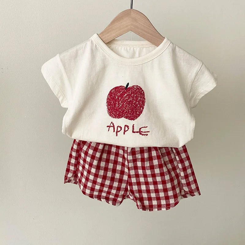 Pyjama Été Enfant Coton — Sans Manches, Motif Fruits & Légumes, Unisexe 80-120 cm