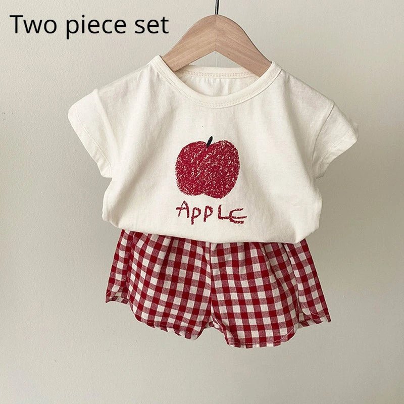 Pyjama Été Enfant Coton — Sans Manches, Motif Fruits & Légumes, Unisexe 80-120 cm