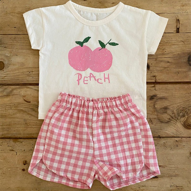 Pyjama Été Enfant Coton — Sans Manches, Motif Fruits & Légumes, Unisexe 80-120 cm