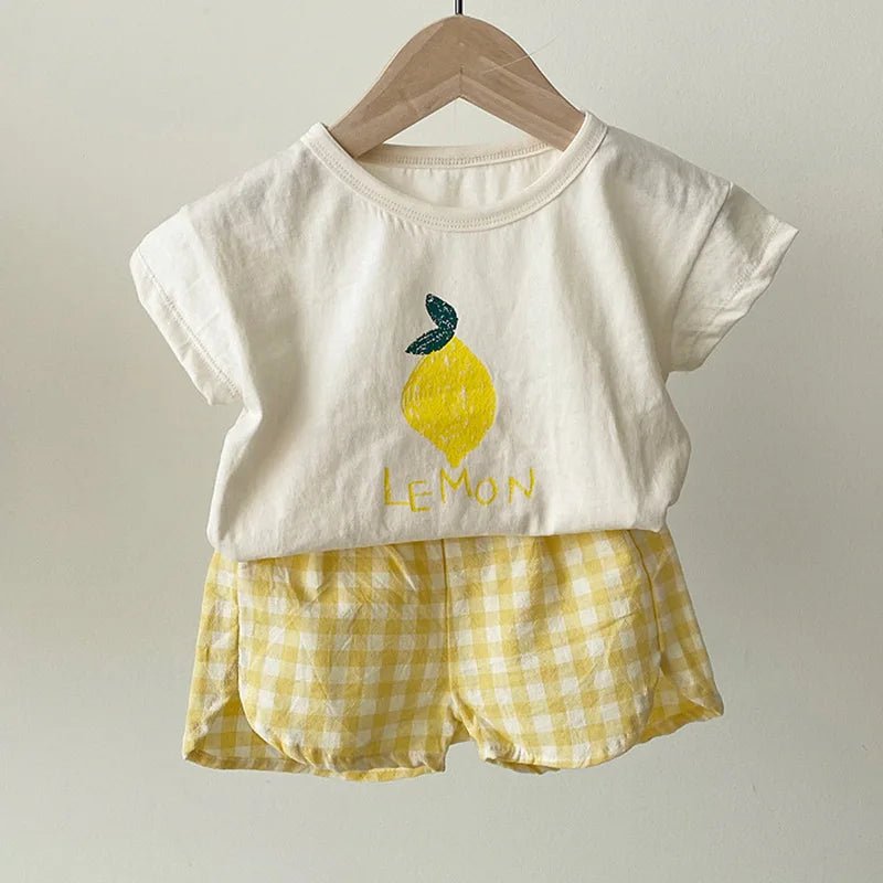 Pyjama Été Enfant Coton — Sans Manches, Motif Fruits & Légumes, Unisexe 80-120 cm
