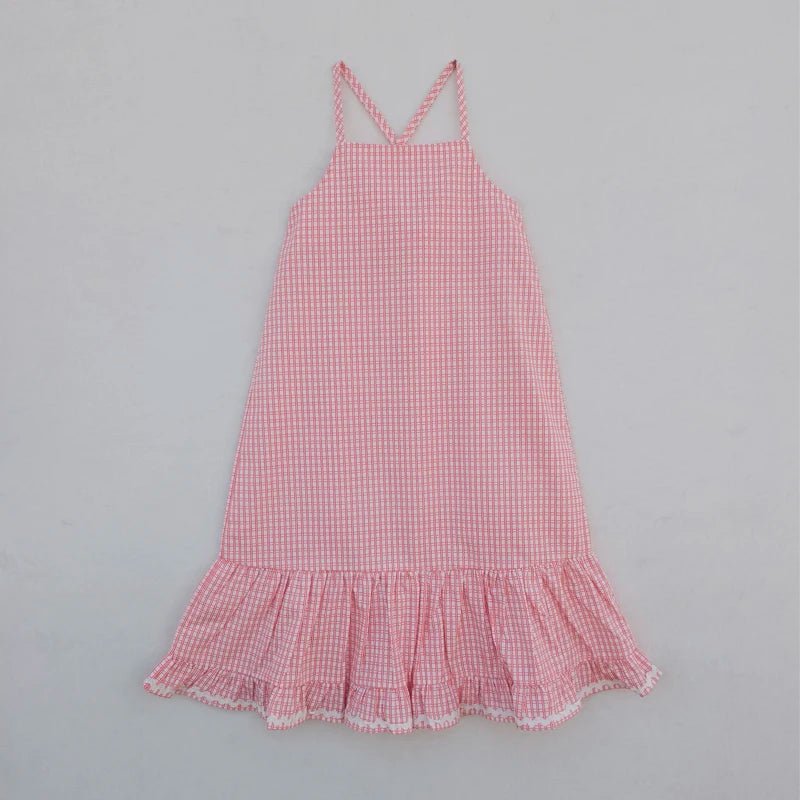Baby Girl Gingham Dress – Matching Family Outfit for Boys & Girls Summer Ceremony