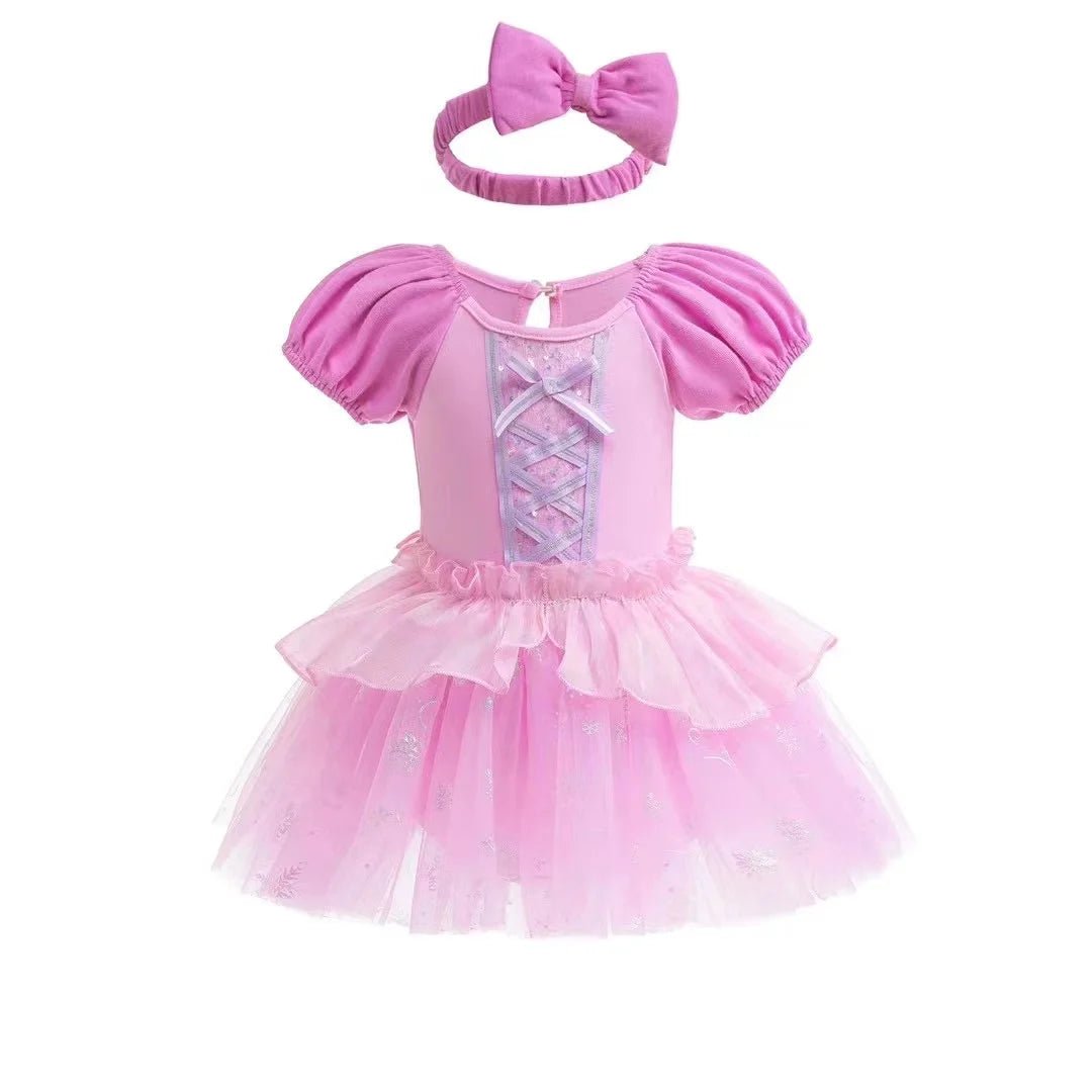Robe Tutu Princesse Bébé Fille avec Bandeau – Tenue Anniversaire, Baptême & Cérémonie 3-18 Mois