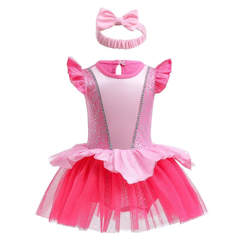 Robe Tutu Princesse Bébé Fille avec Bandeau – Tenue Anniversaire, Baptême & Cérémonie 3-18 Mois