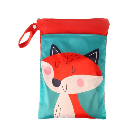 Sac Imperméable Réutilisable pour Couches Bébé – 2 Poches Zippées & Anse – Idéal pour Plage, Piscine, Poussette ou Salle de Sport